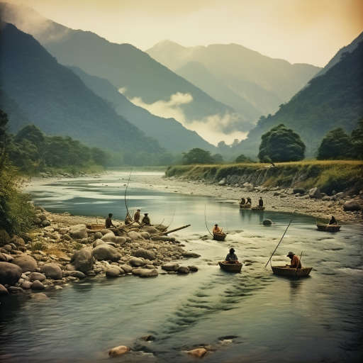 Рыболовство на одной из рек Дальнего Востока