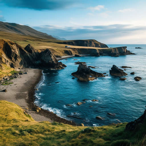 Вид на живописные ландшафты Дальнего Востока, окруженные водами Берингова моря.